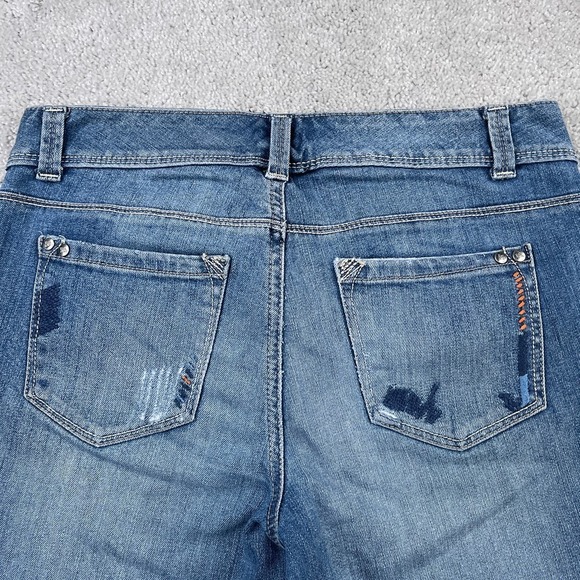 Tommy Hilfiger Shorts Womens 6 Blue Bermuda Cuffed Low Rise Stretch Denim - Picture 12 of 13